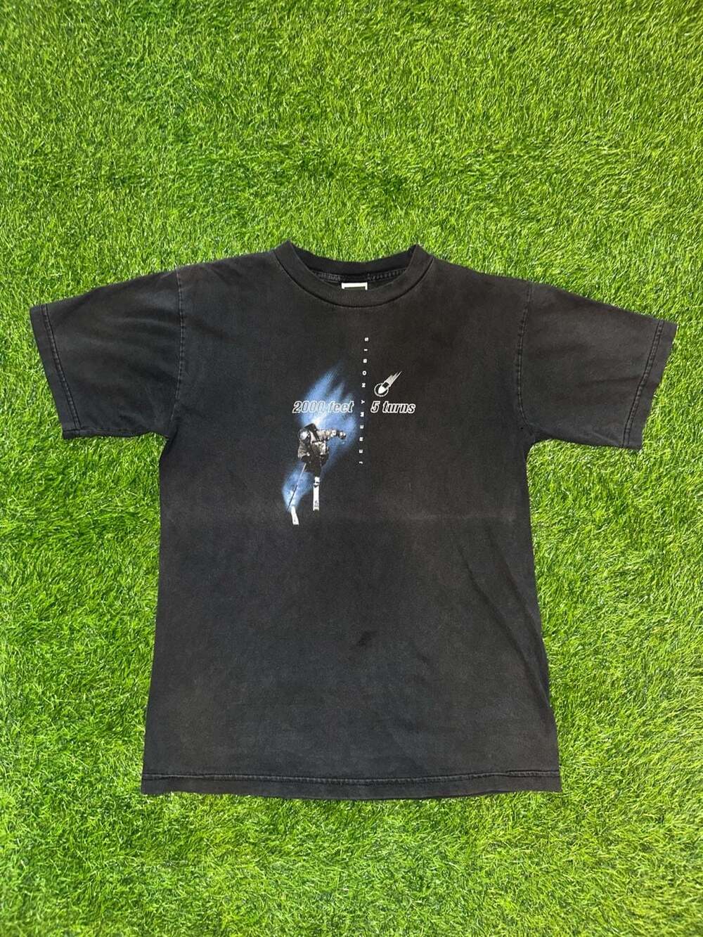 Vintage The North Face Jeremy Nobis 2000 Feet 5 Turns Ski T-Shirt Black Medium